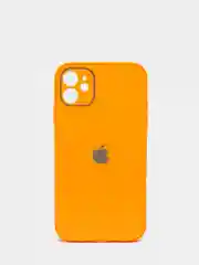 Желтый чехол силиконовый со стеклянной панелью на Iphone 11