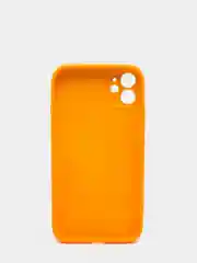 Желтый чехол силиконовый со стеклянной панелью на Iphone 11
