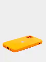 Желтый чехол силиконовый со стеклянной панелью на Iphone 11