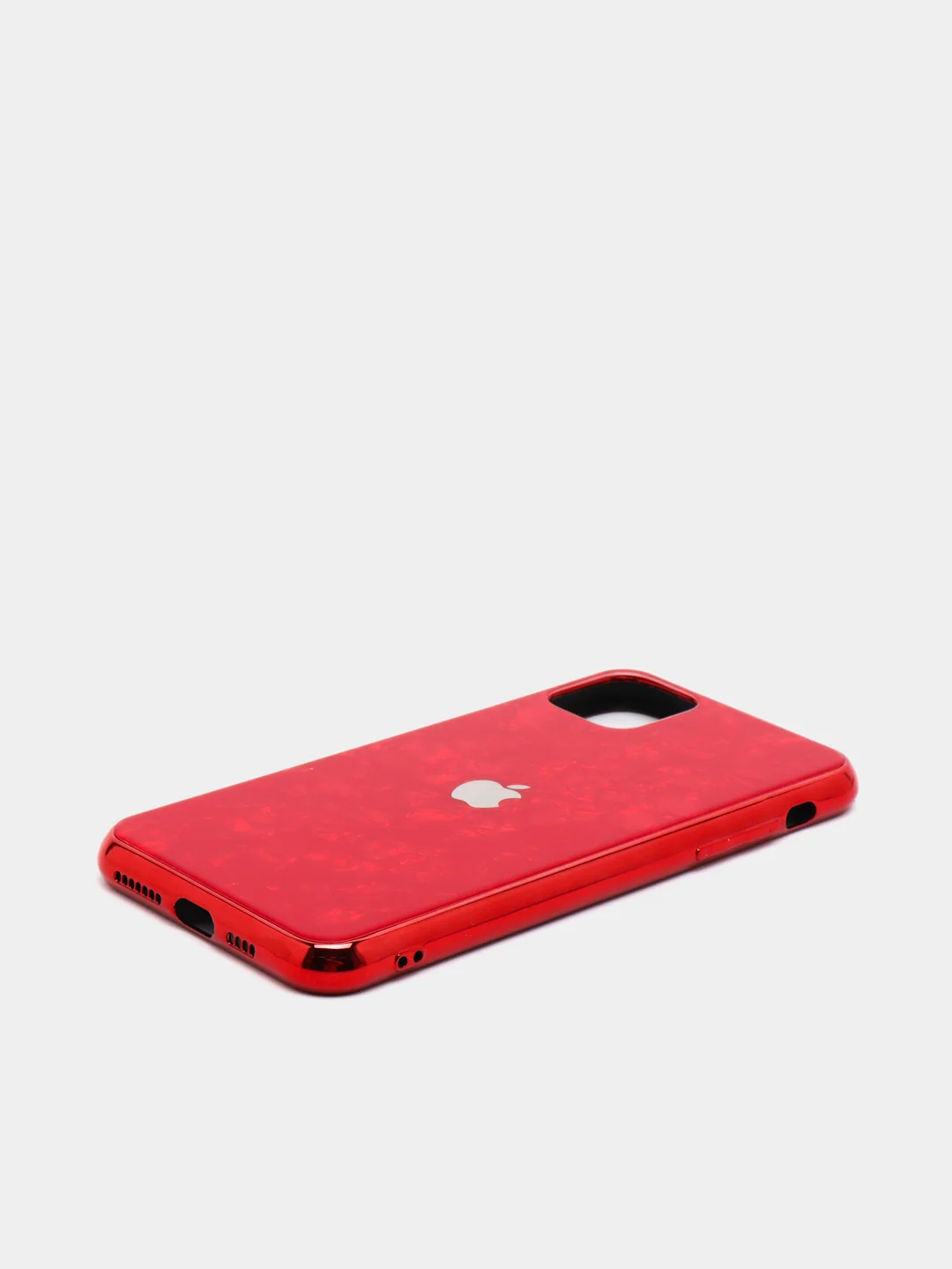 Бежевый меланж чехол с блестками со стеклянной панелью Iphone 11,12,13,Pro,Max,XR,X,XS,7+,8+,7,8,SE,6,6S