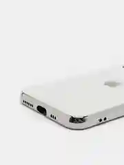 Белый чехол с блестками со стеклянной панелью Iphone 11,12,13,Pro,Max,XR,X,XS,7+,8+,7,8,SE,6,6S