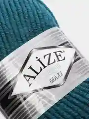 Тёмно-бирюзовый пряжа Суперлана Макси Ализе Superlana Maxi Alize 25%-шерсть 75%-акрил 100 г 100 м