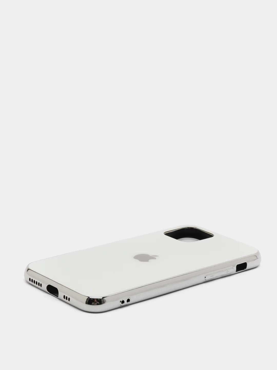 Белый чехол с блестками со стеклянной панелью Iphone 11,12,13,Pro,Max,XR,X,XS,7+,8+,7,8,SE,6,6S