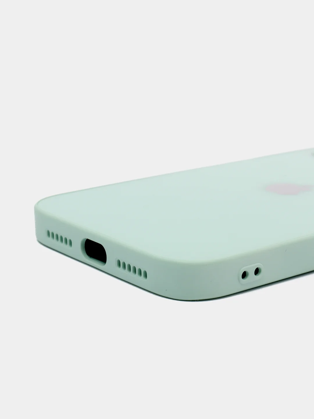Бирюзовый чехол силиконовый со стеклянной панелью на Iphone 11