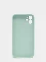 Бирюзовый чехол силиконовый со стеклянной панелью на Iphone 11