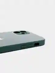 Зелёный хаки чехол силиконовый со стеклянной панелью на Iphone 11