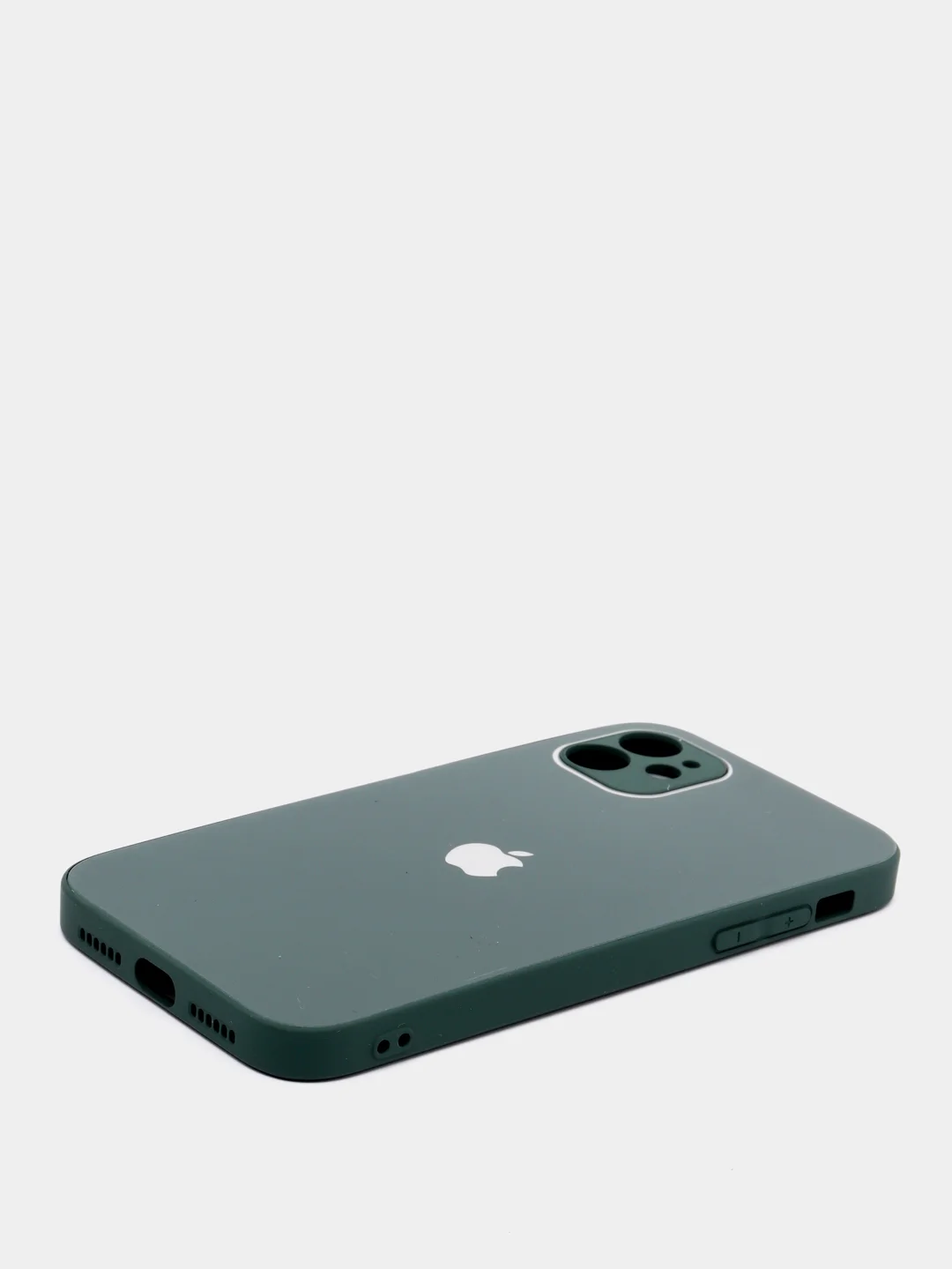 Зелёный хаки чехол силиконовый со стеклянной панелью на Iphone 11