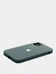 Зелёный хаки чехол силиконовый со стеклянной панелью на Iphone 11