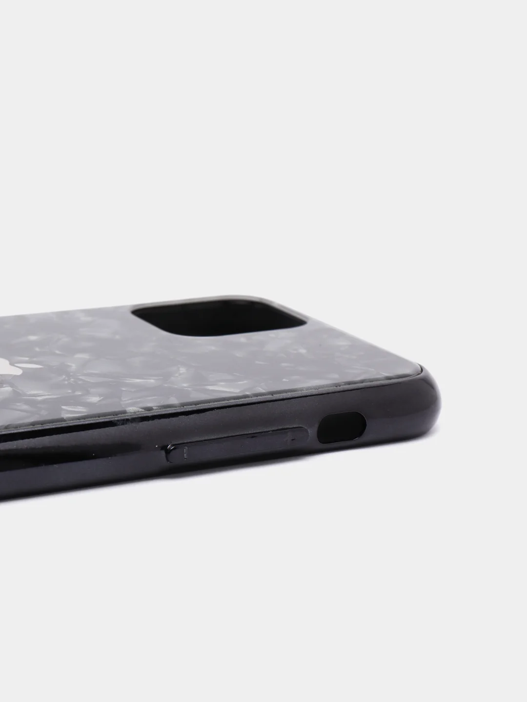 Желтый чехол с блестками со стеклянной панелью Iphone 11,12,13,Pro,Max,XR,X,XS,7+,8+,7,8,SE,6,6S