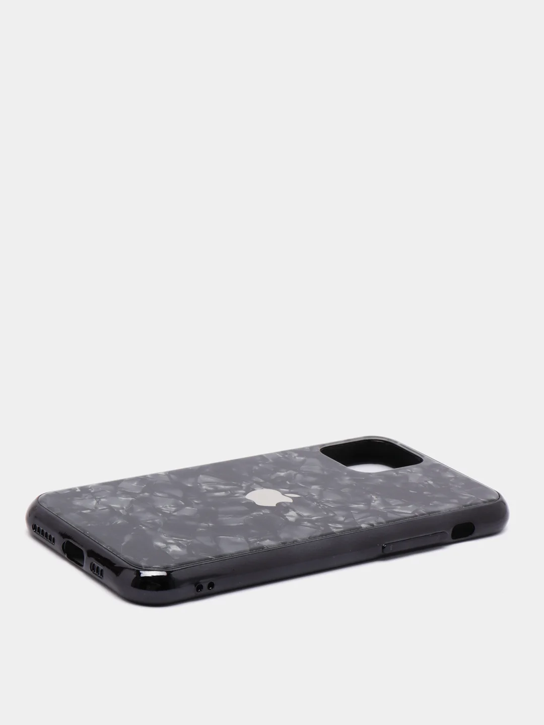 Желтый чехол с блестками со стеклянной панелью Iphone 11,12,13,Pro,Max,XR,X,XS,7+,8+,7,8,SE,6,6S