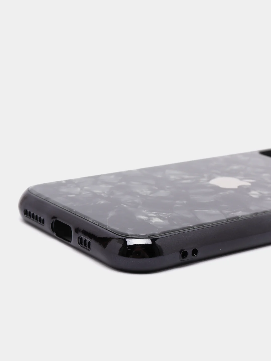 Желтый чехол с блестками со стеклянной панелью Iphone 11,12,13,Pro,Max,XR,X,XS,7+,8+,7,8,SE,6,6S