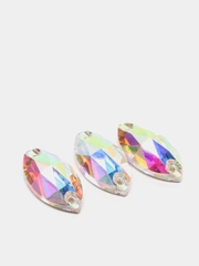 Стразы стеклянные, пришивные, "Лодочка" Crystal AB, имитация Сваровски Navette, 12 - 32 мм