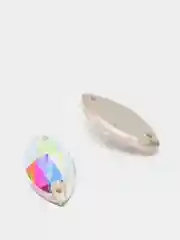 Стразы стеклянные, пришивные, "Лодочка" Crystal AB, имитация Сваровски Navette, 12 - 32 мм
