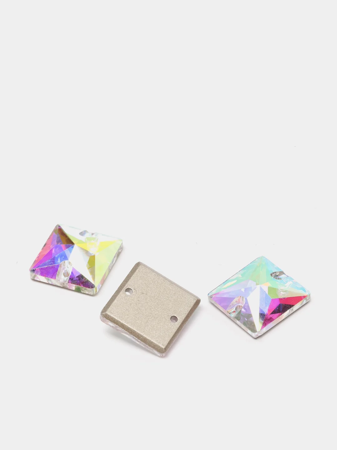 Стразы (стекло) пришивные квадрат Crystal AB (квадратные - square) имитация Сваровски