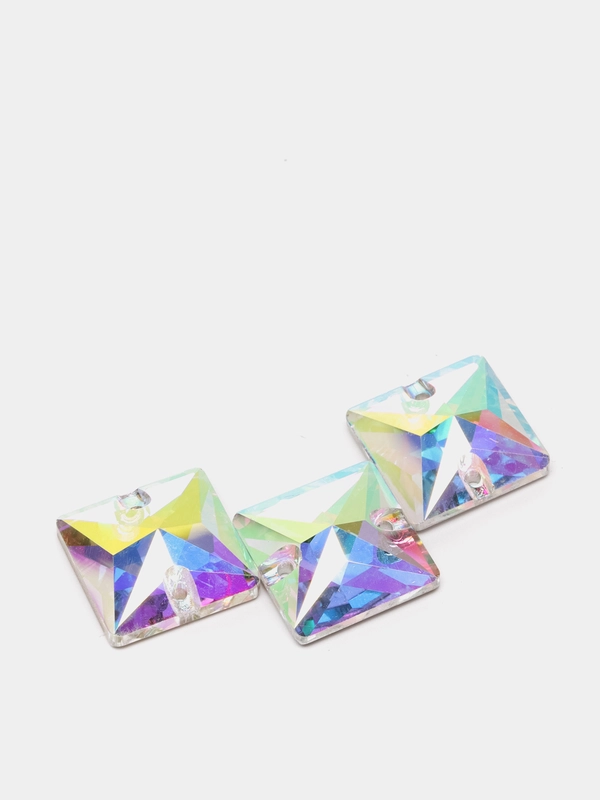 Стразы (стекло) пришивные квадрат Crystal AB (квадратные - square) имитация Сваровски