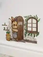 Лесной зеленый наклейка на стену "Домик с животными"