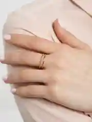 Кольцо двойное, тонкое