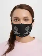 Черный маска для лица со стразами многоразовая