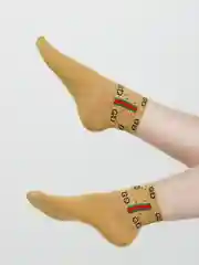 Горчичный женские носки с эмблемой