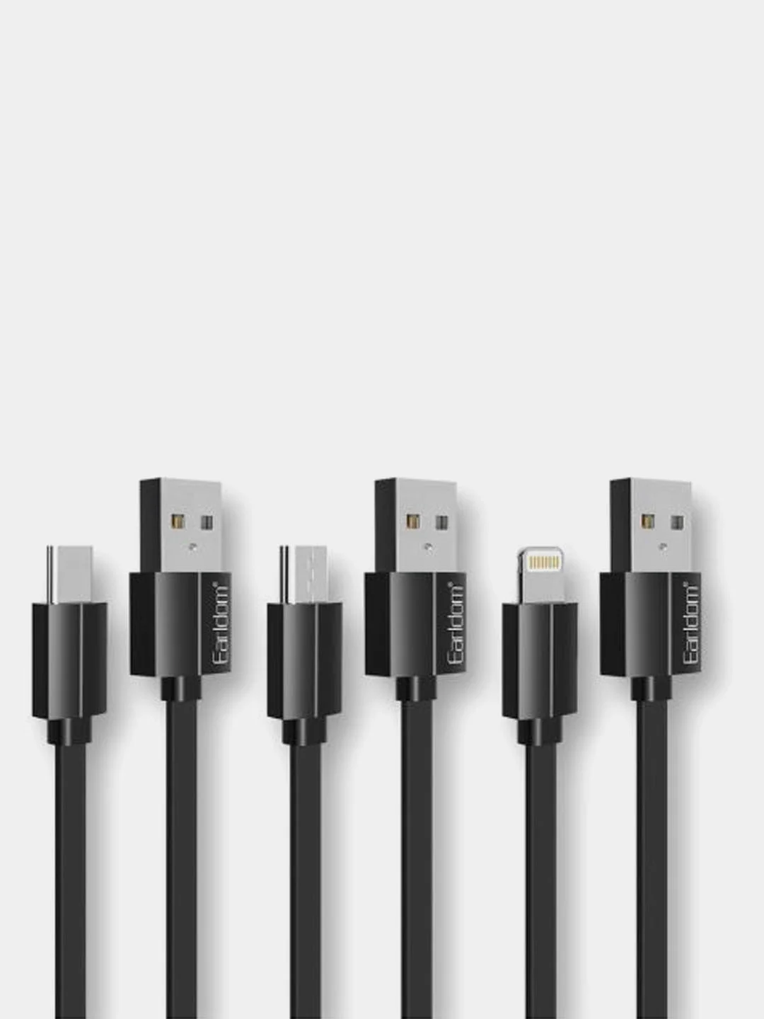 Кабель USB EARLDOM EC-109 для передачи данных и подзарядки Micro / Type-C / Lightning