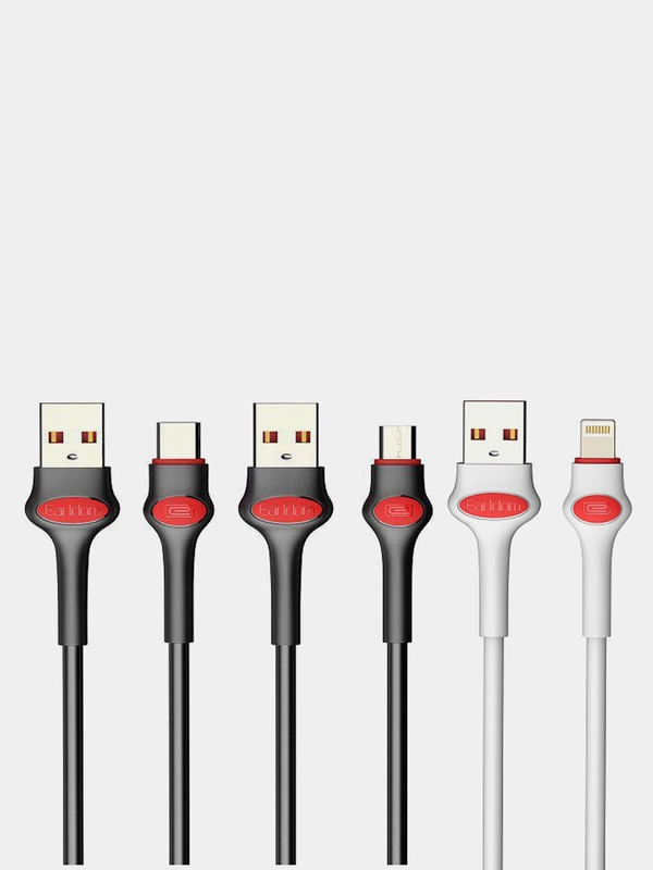 Кабель USB EARLDOM EC-082 для зарядки и передачи данных Micro / Type-C / Lightning