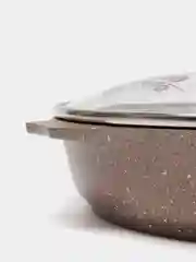 Коричневый сковорода со стеклянной крышкой МЕЧТА GRANIT
