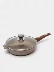 Коричневый сковорода со стеклянной крышкой МЕЧТА GRANIT