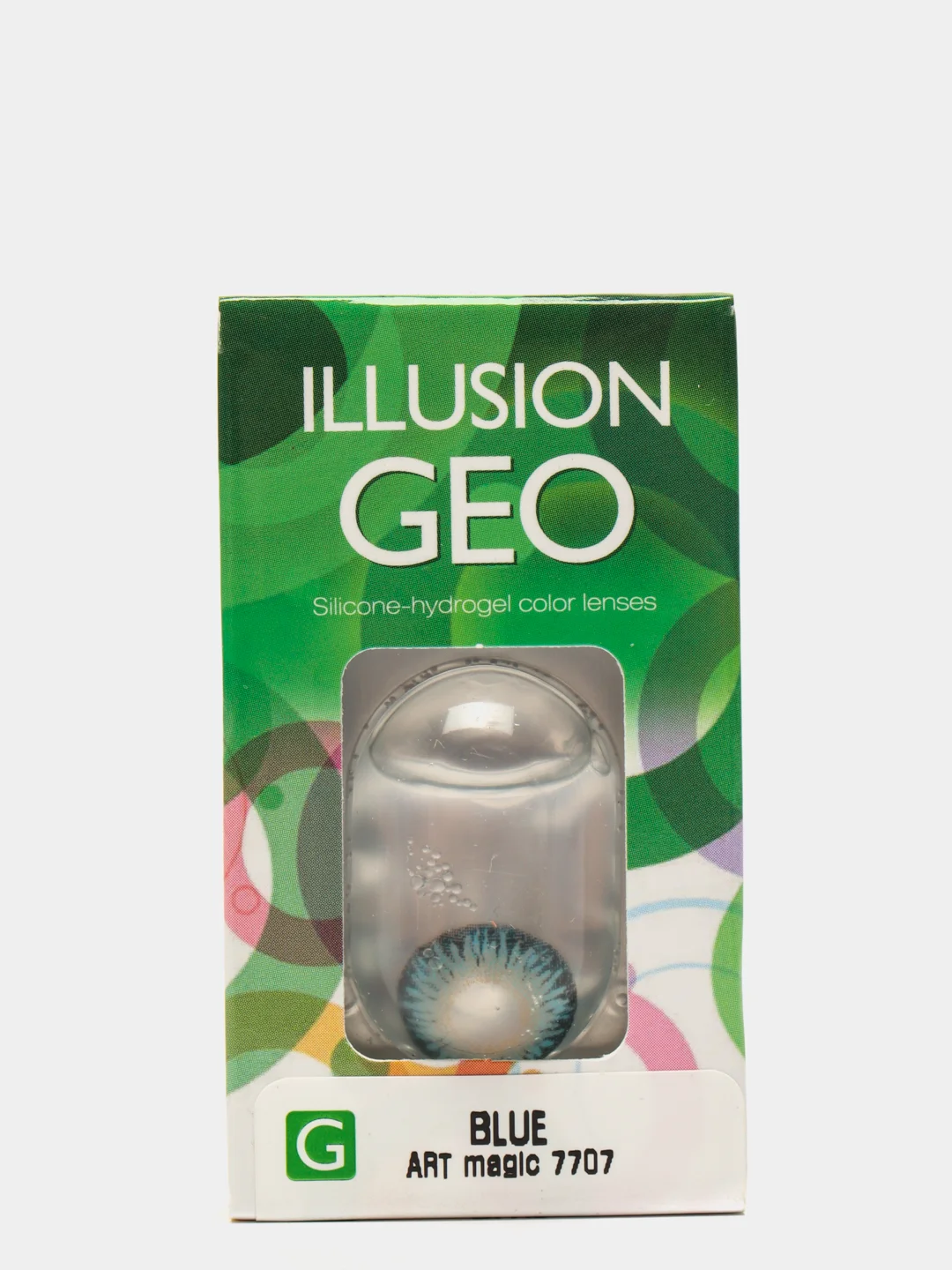 Синий цветные контактные линзы ILLUSION GEO MAGIC, 2 шт, 1 месяц, 8,6