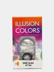 Черный цветные контактные линзы Illusion colors Shine, 2 шт, 3 месяца