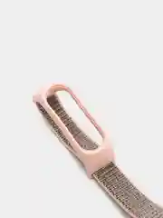 Розовый ремешок нейлоновый для Xiaomi mi band 4/5/6/7, на липучке, Сяоми ми банд