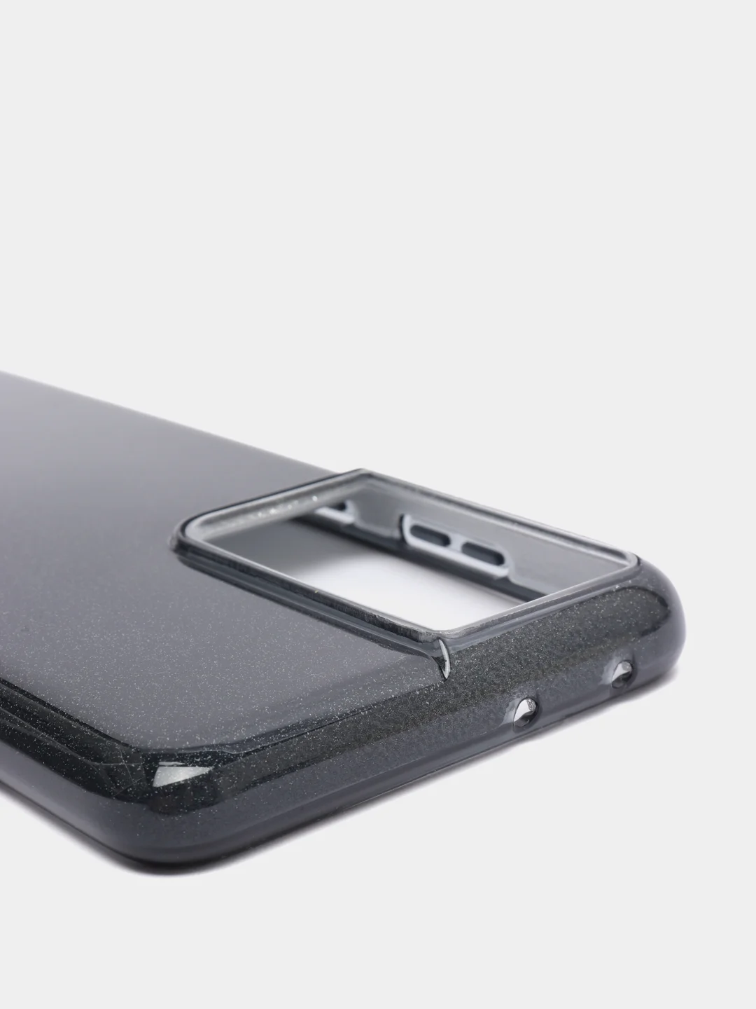 Черный чехол блестящий Samsung S21 Ultra