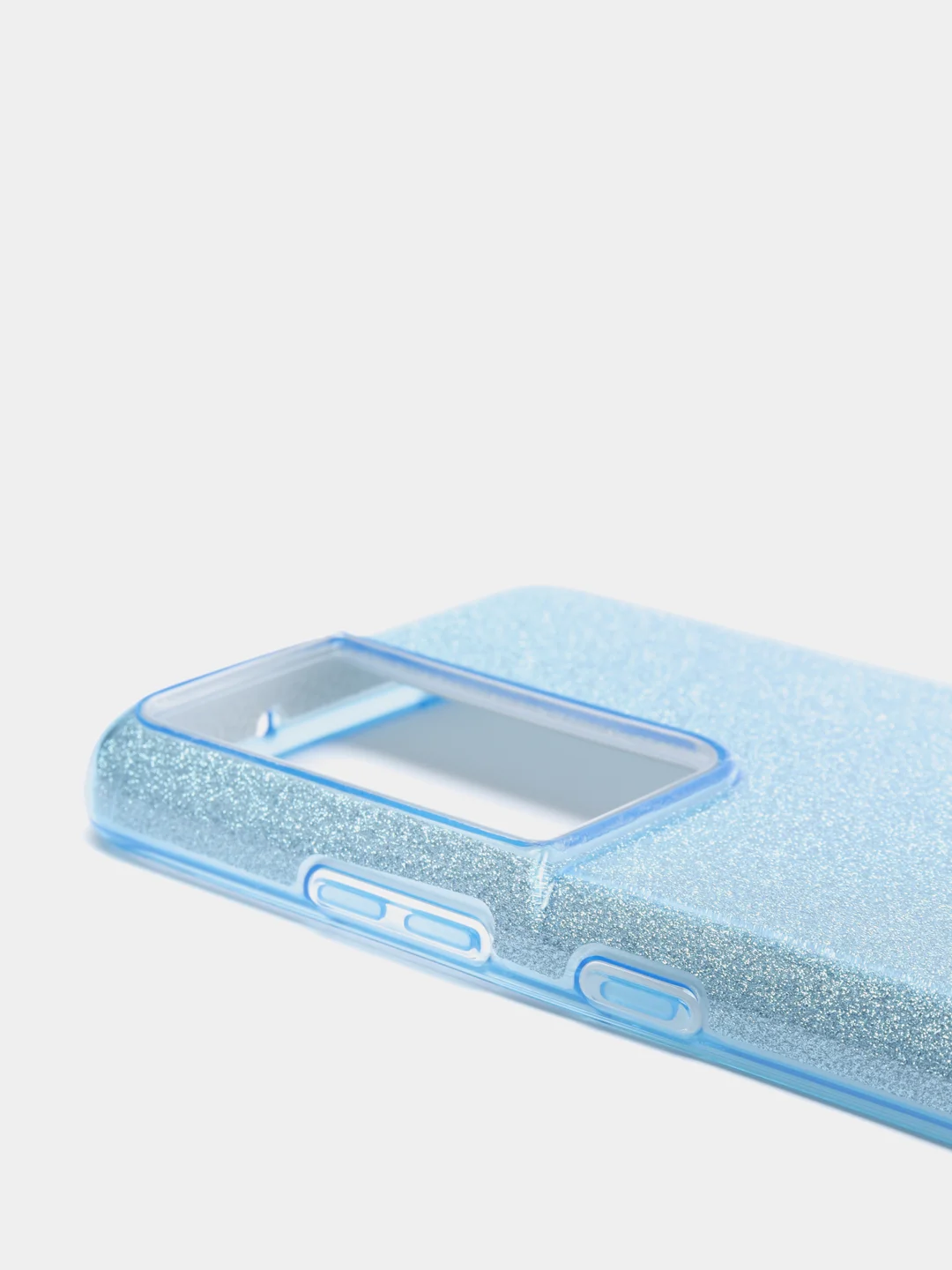 Голубой чехол блестящий Samsung S21 Ultra