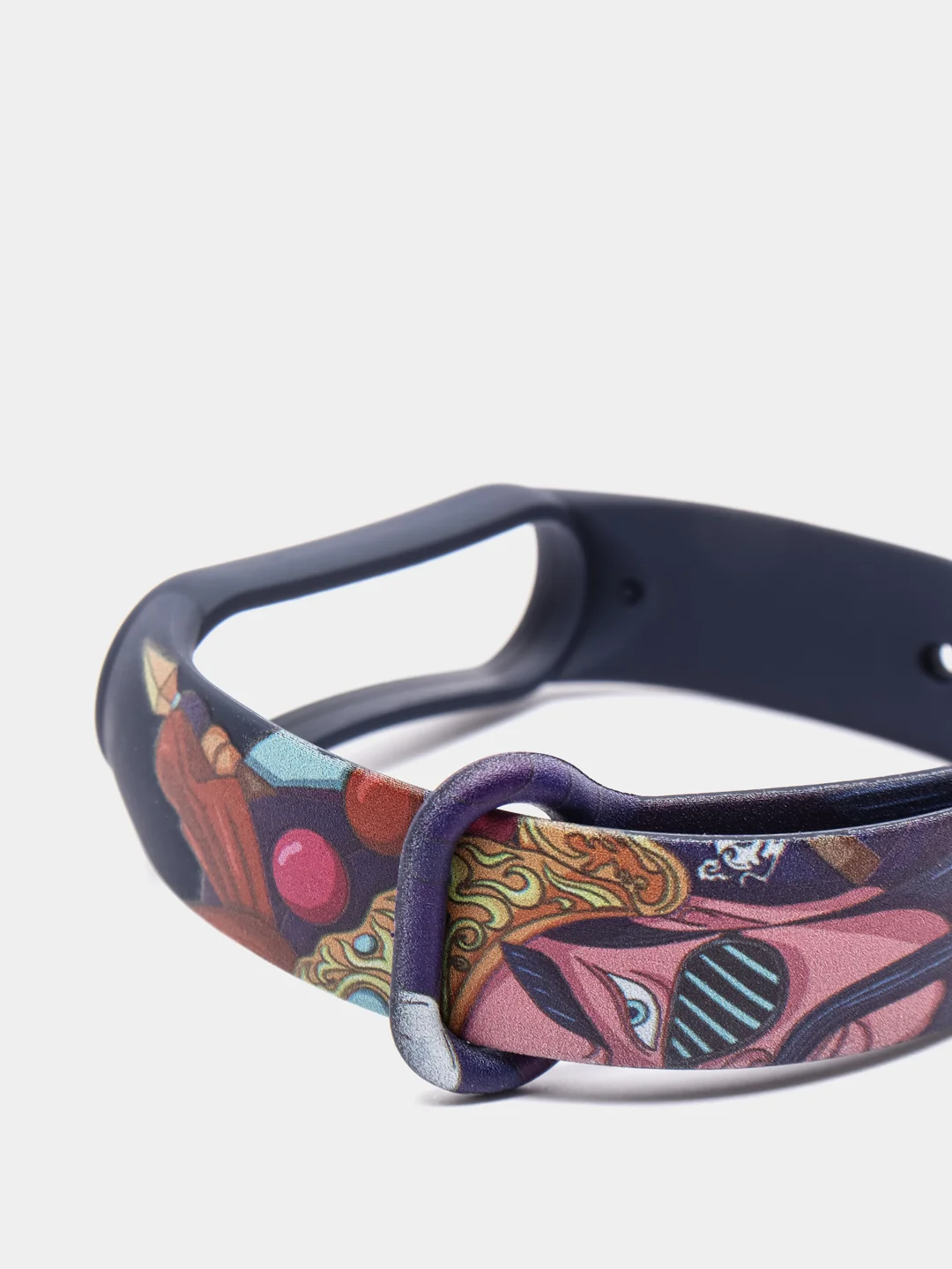 Индиго ремешок с принтом для Xiaomi Mi Band 5, Band 6, силиконовый