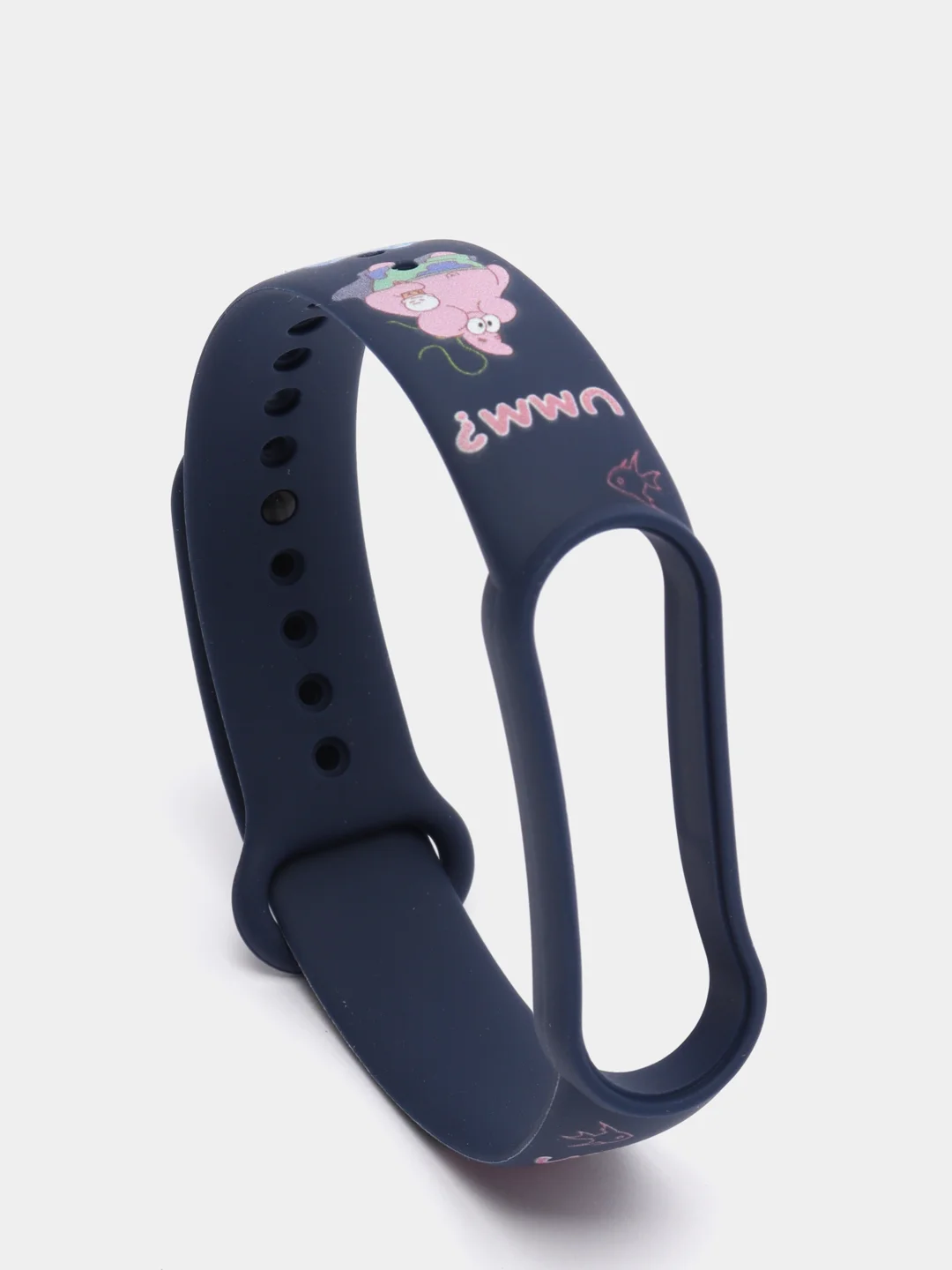 Синий силиконовый ремешок с принтом для Xiaomi Mi Band 7 / 3 / 4 / 5 / 6