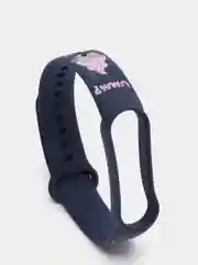 Синий силиконовый ремешок с принтом для Xiaomi Mi Band 7 / 3 / 4 / 5 / 6