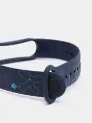 Синий силиконовый ремешок с принтом для Xiaomi Mi Band 7 / 3 / 4 / 5 / 6