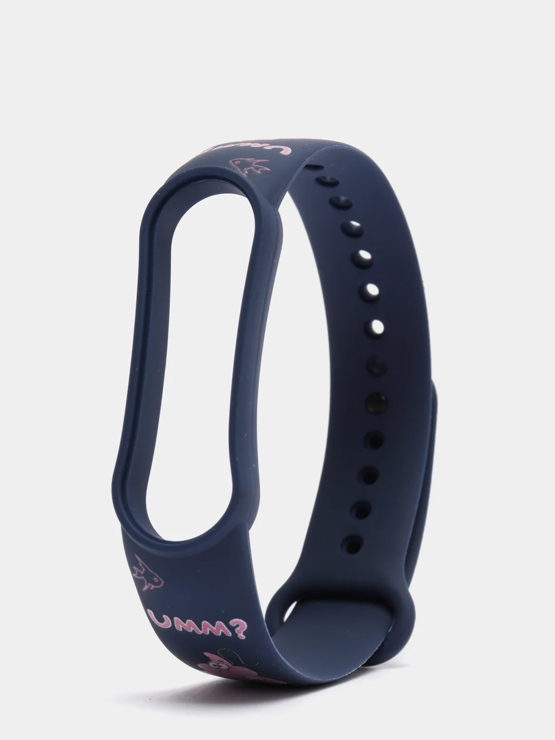Синий силиконовый ремешок с принтом для Xiaomi Mi Band 7 / 3 / 4 / 5 / 6