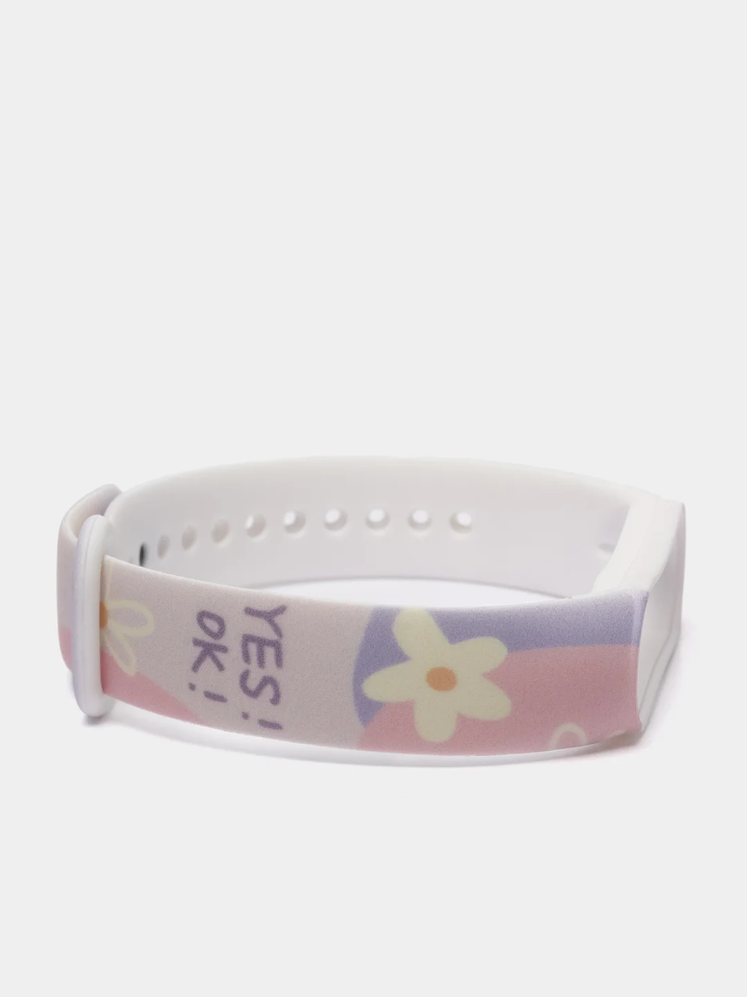 Бежевый силиконовый ремешок с принтом для Xiaomi Mi Band 7 / 3 / 4 / 5 / 6