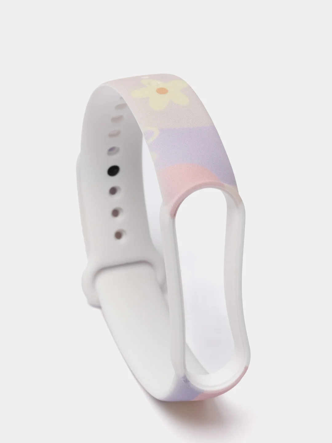 Бежевый силиконовый ремешок с принтом для Xiaomi Mi Band 7 / 3 / 4 / 5 / 6