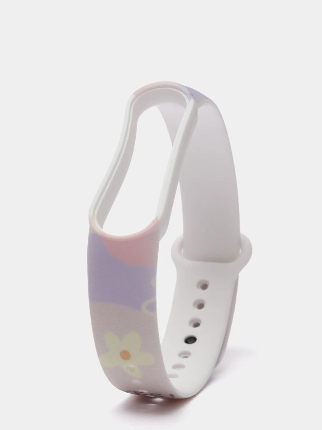 Бежевый силиконовый ремешок с принтом для Xiaomi Mi Band 7 / 3 / 4 / 5 / 6