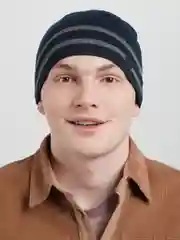 Синий меланж шерстяная шапка, зима-осень-весная, 4 цвета