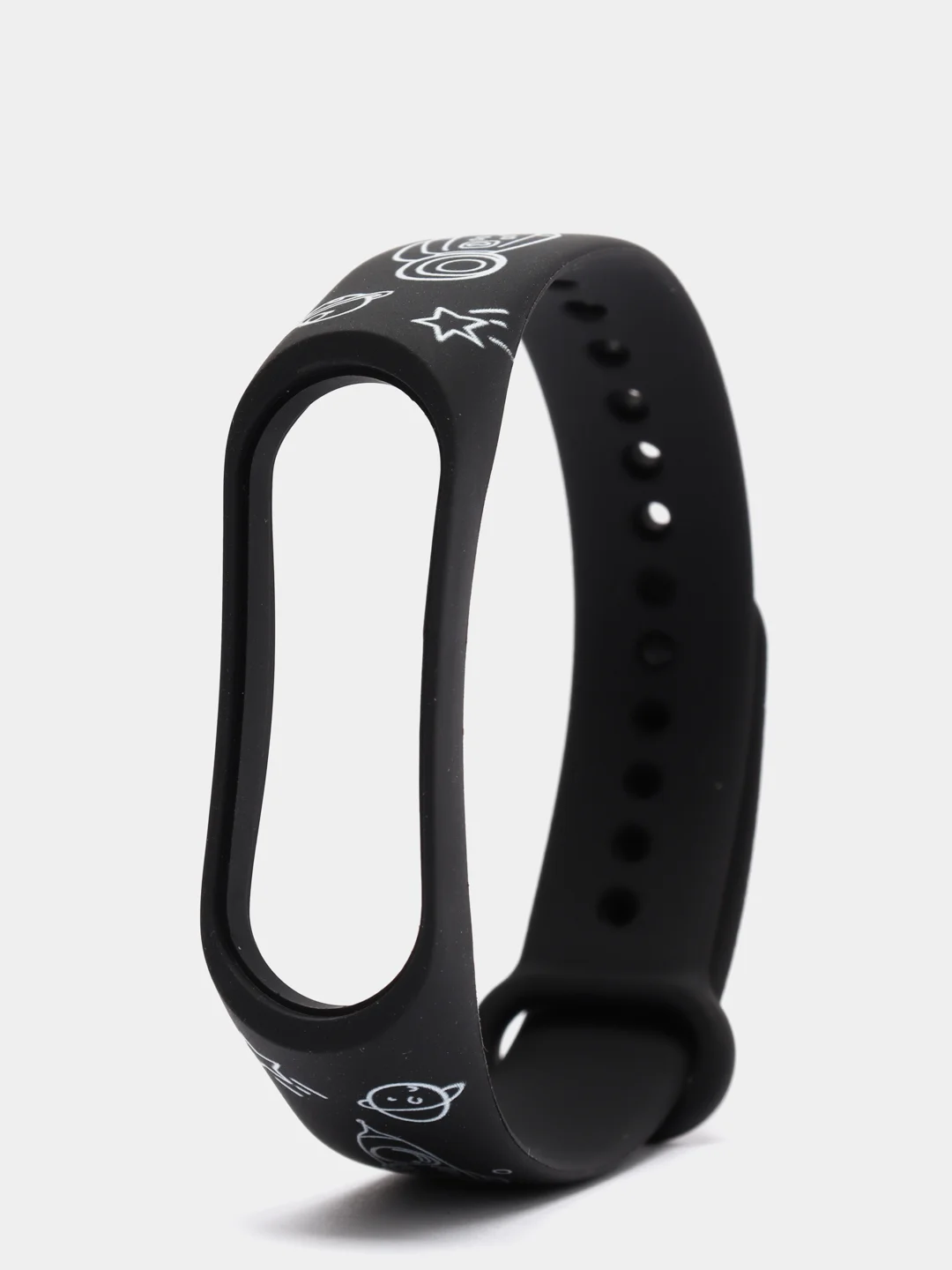 Фиолетовый силиконовый ремешок с принтом для Xiaomi Mi Band 7 / 3 / 4 / 5 / 6