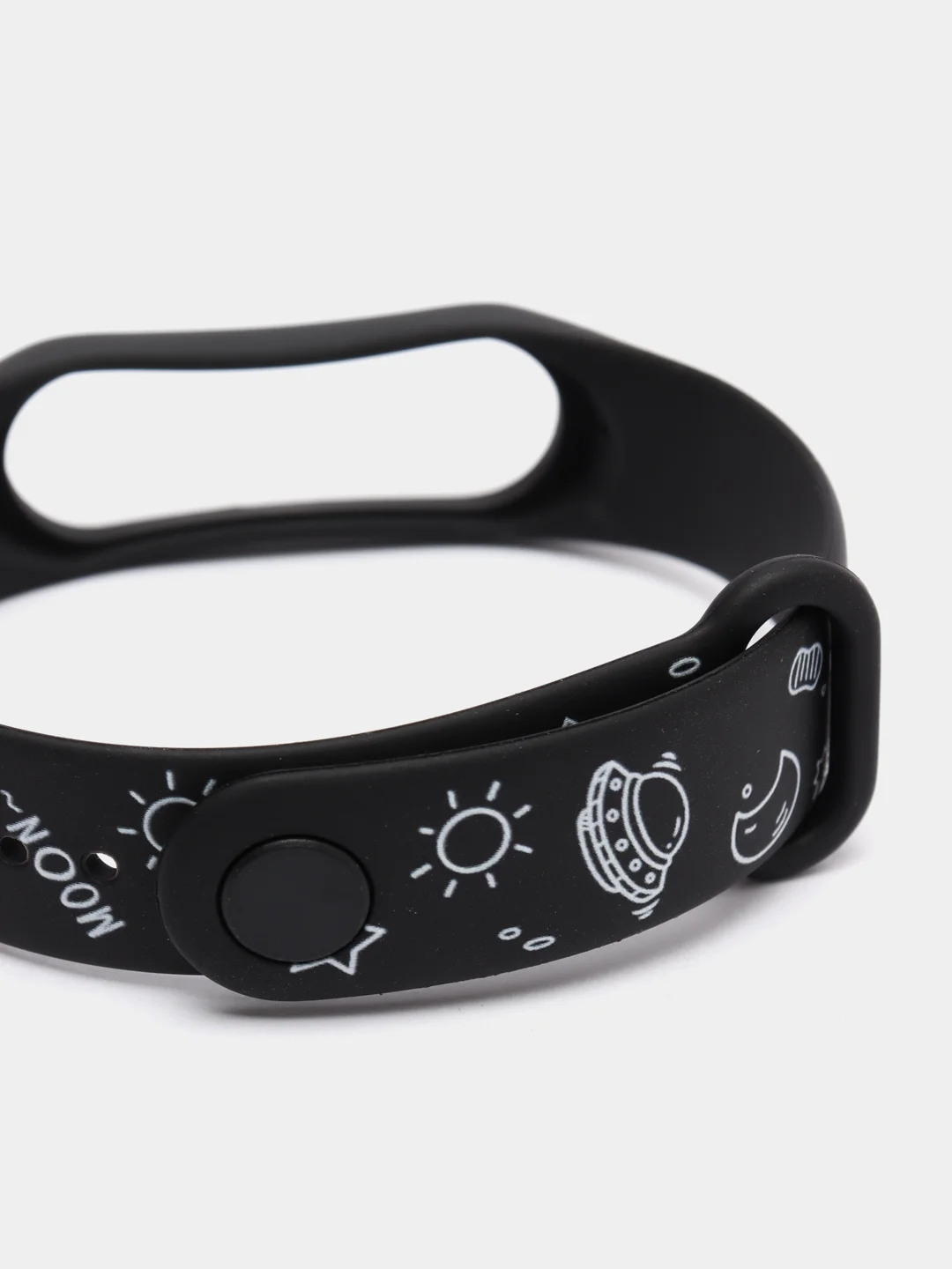Фиолетовый силиконовый ремешок с принтом для Xiaomi Mi Band 7 / 3 / 4 / 5 / 6