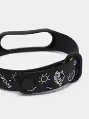 Фиолетовый силиконовый ремешок с принтом для Xiaomi Mi Band 7 / 3 / 4 / 5 / 6