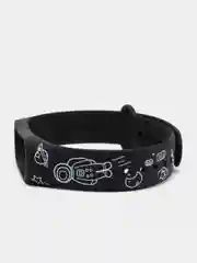 Фиолетовый силиконовый ремешок с принтом для Xiaomi Mi Band 7 / 3 / 4 / 5 / 6