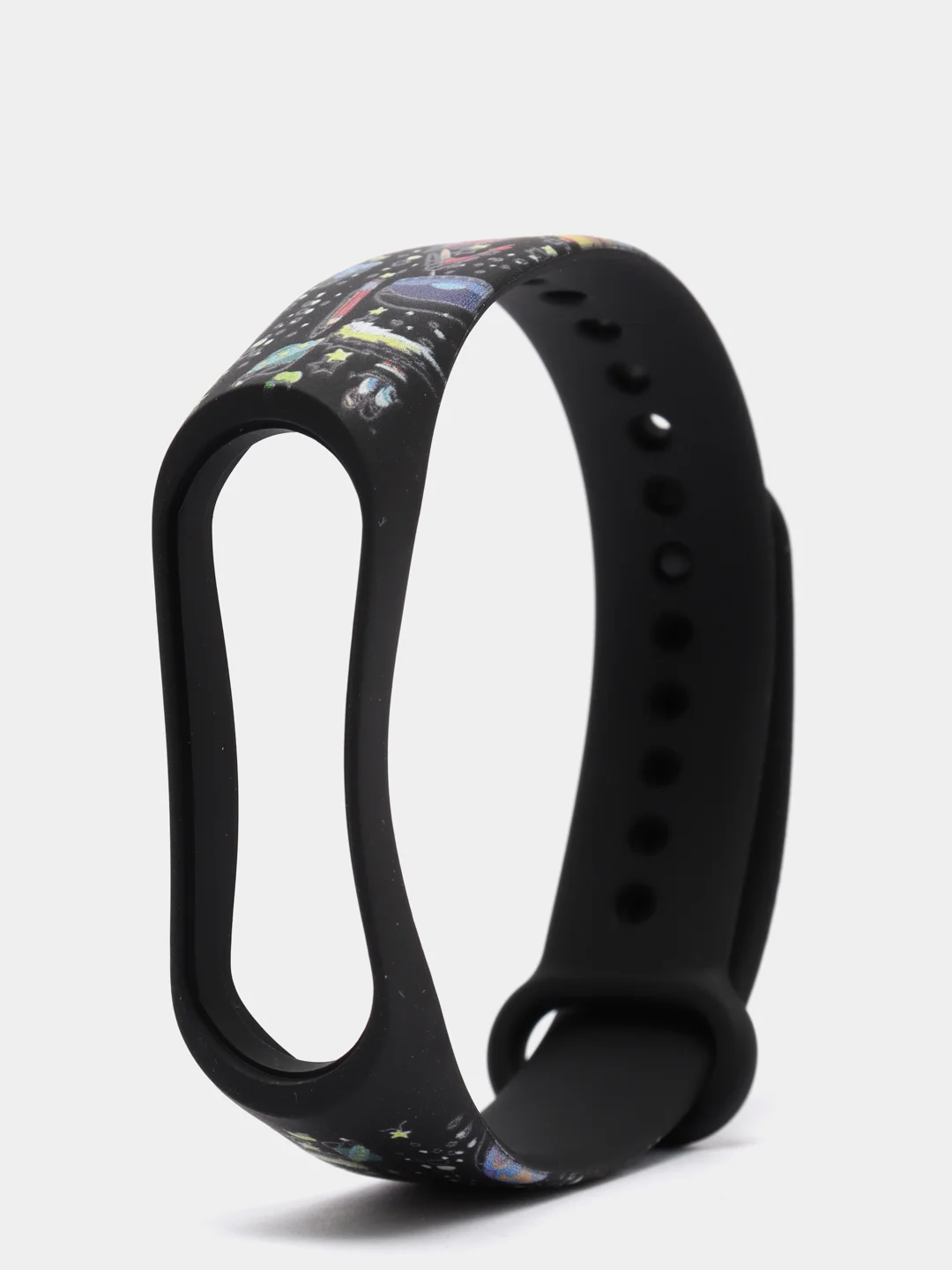 Темно-синий силиконовый ремешок с принтом для Xiaomi Mi Band 7 / 3 / 4 / 5 / 6