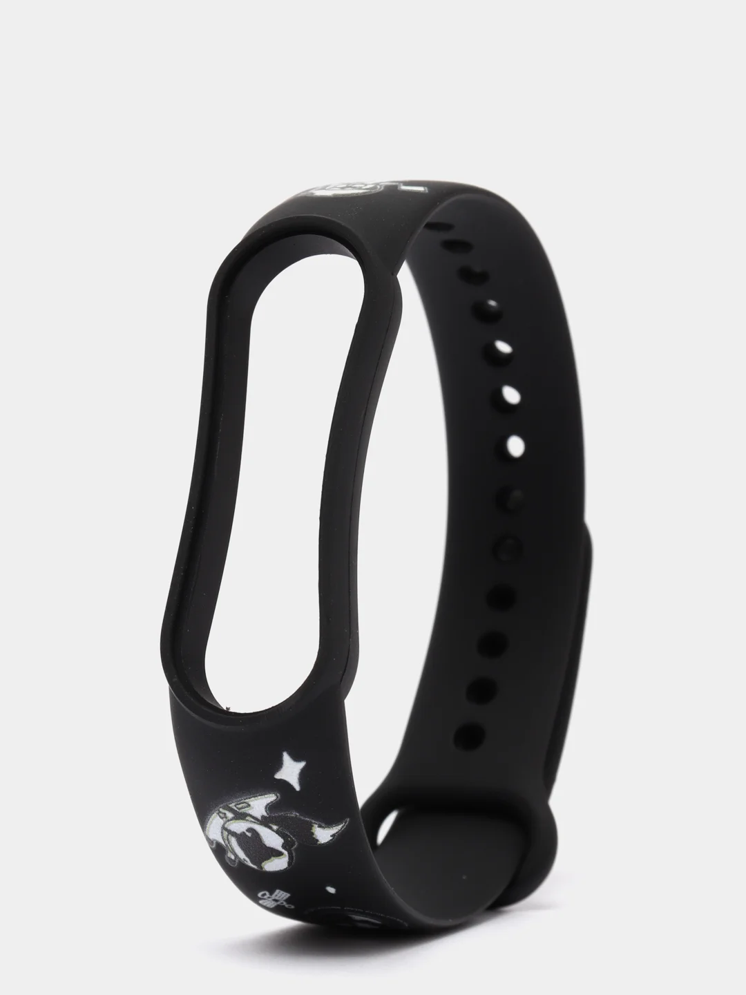 Молочный силиконовый ремешок с принтом для Xiaomi Mi Band 7 / 3 / 4 / 5 / 6
