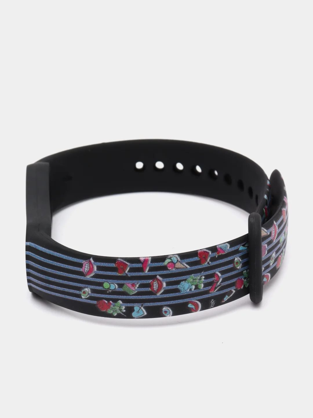 Марсала силиконовый ремешок с принтом для Xiaomi Mi Band 7 / 3 / 4 / 5 / 6