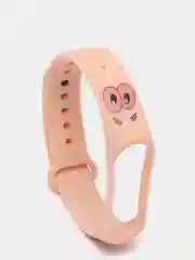 Розовый силиконовый ремешок с принтом для Xiaomi Mi Band 7 / 3 / 4 / 5 / 6