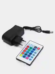 Светодиодная RGB LED лента, 12 режимов, с пультом и блоком питания, 5 метров